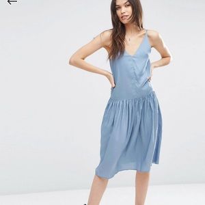 ASOS Tall 90s Drop Waist Midi Dress